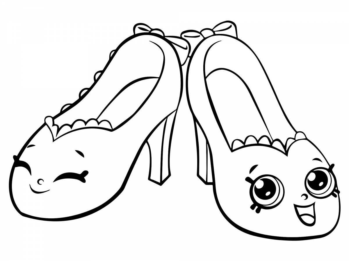 Coloring page dazzling shoes for children