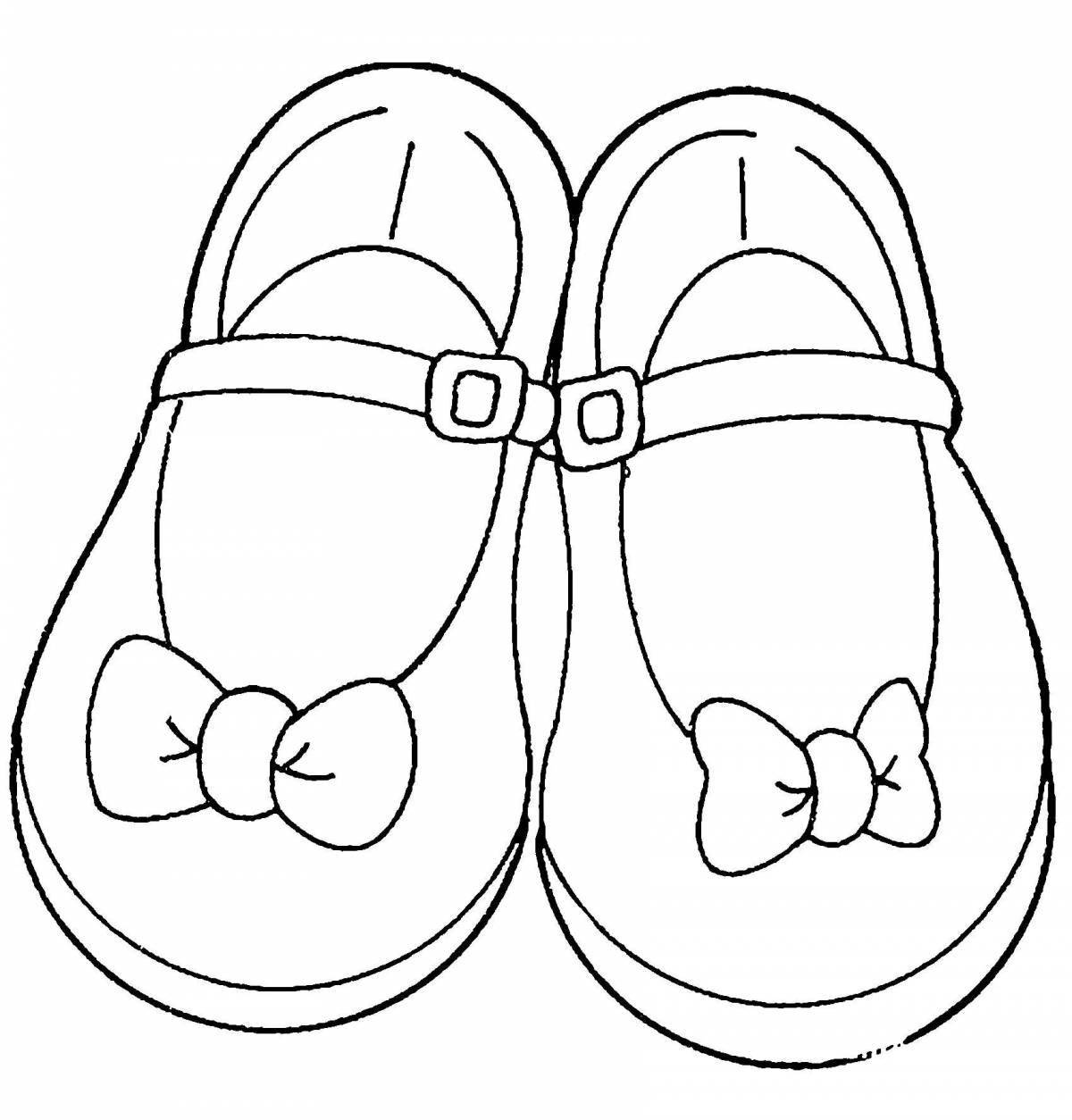 Coloring book shiny shoes for children