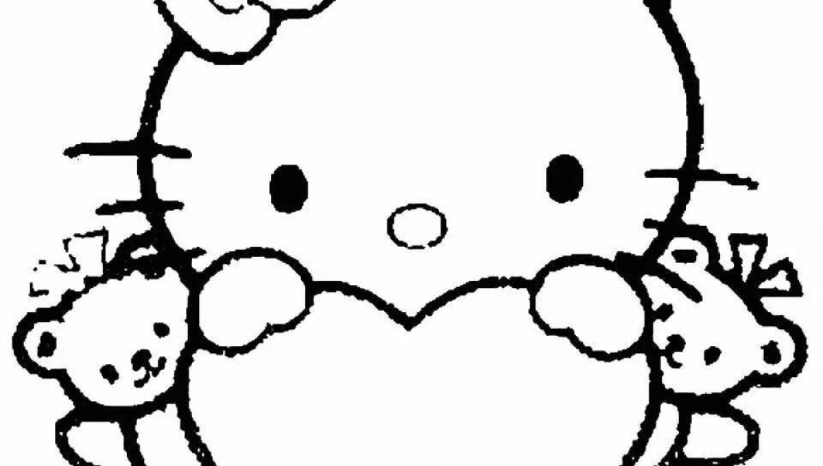 Cute hello kitty chick coloring page