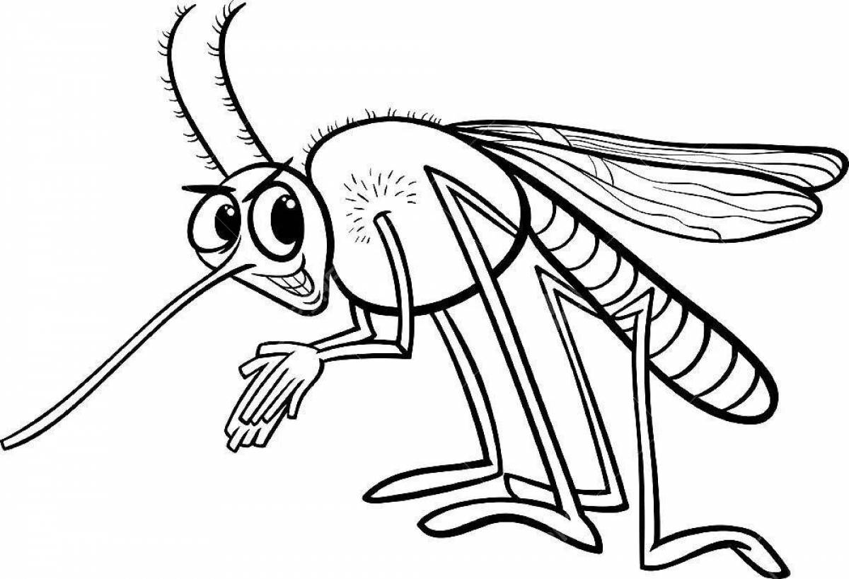 Adorable mosquito coloring book for kids
