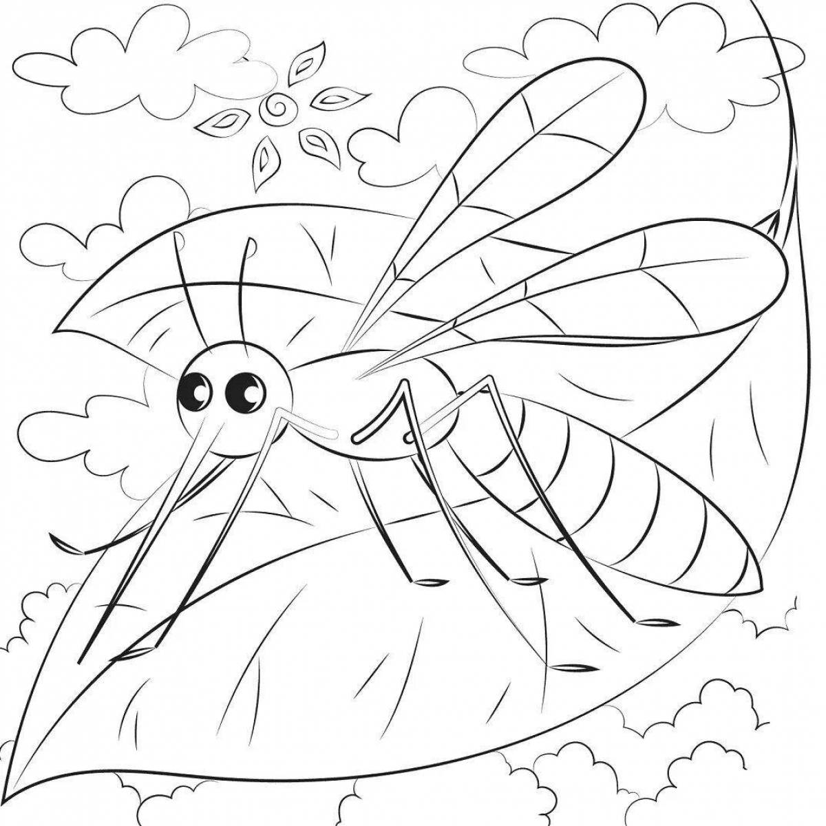 Merry mosquito coloring book for kids