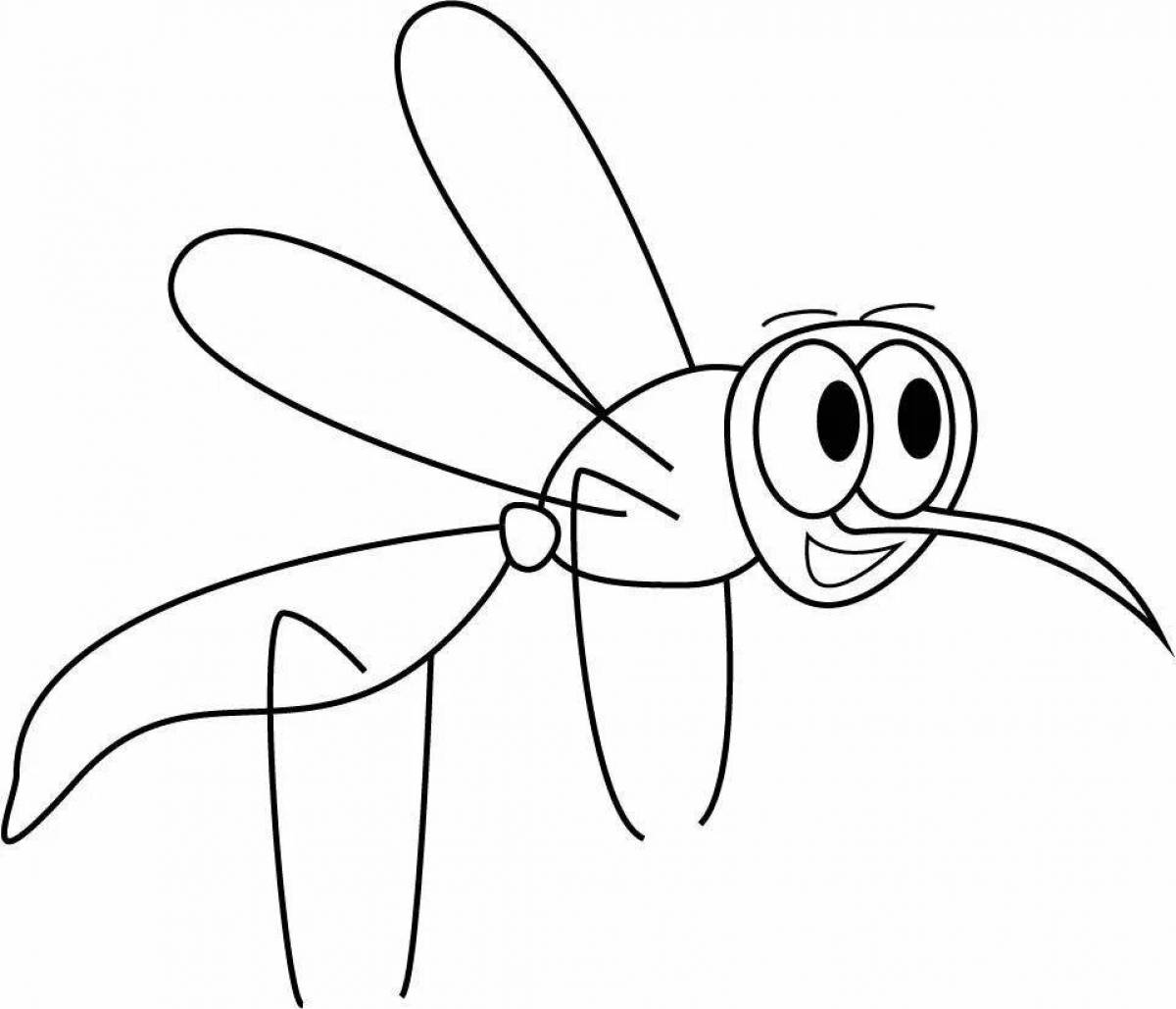Удивительная страница раскраски комаров для детей