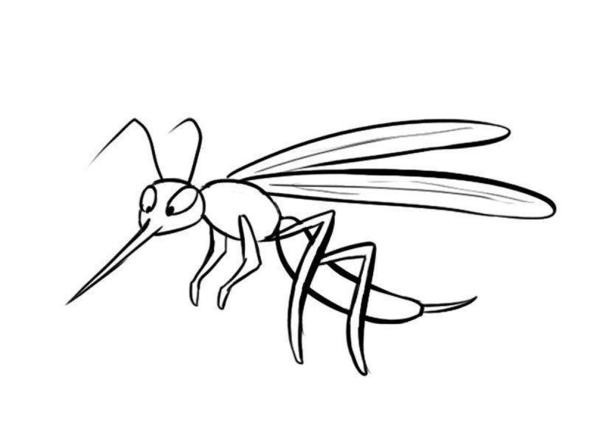 Adorable mosquito coloring book for kids