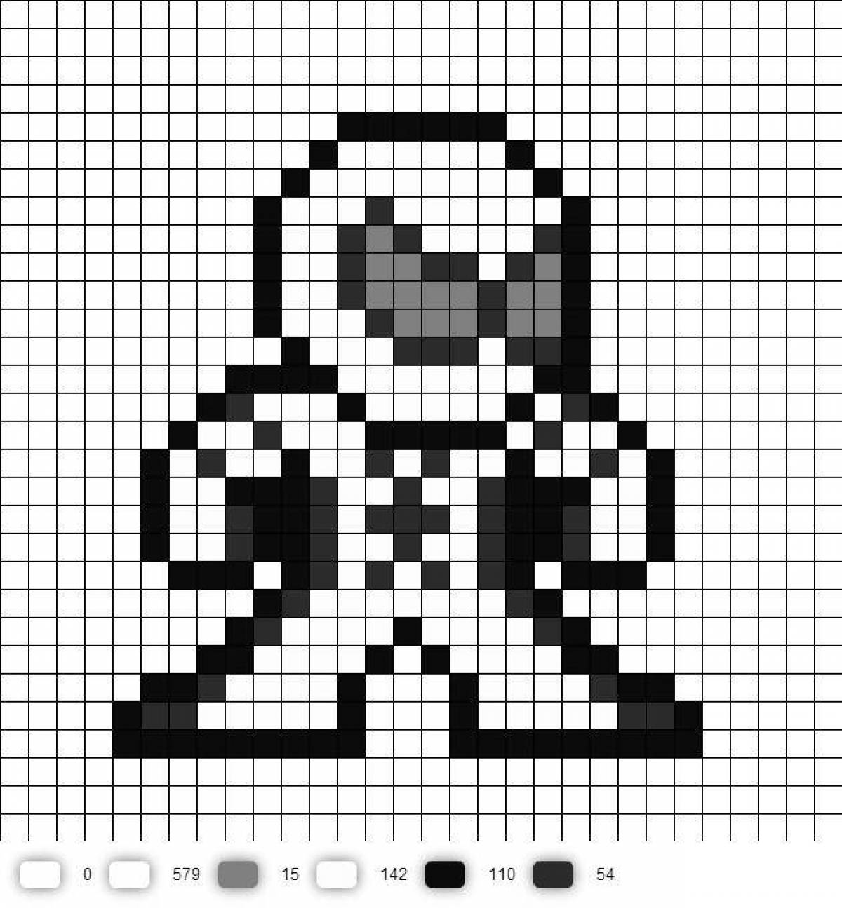 Fun pixel by cell coloring page