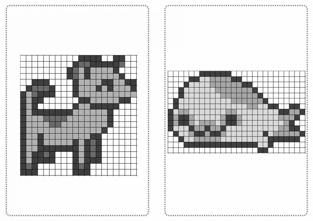 Exciting pixel by cell coloring page