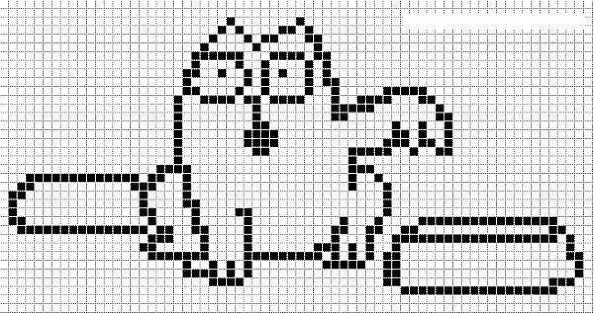 Imaginative pixel by cell coloring page