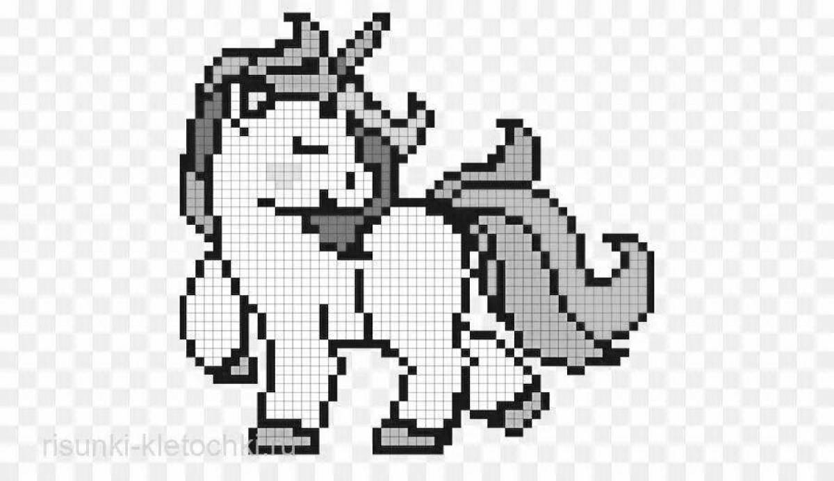 Pixel by cell coloring page with rich colors