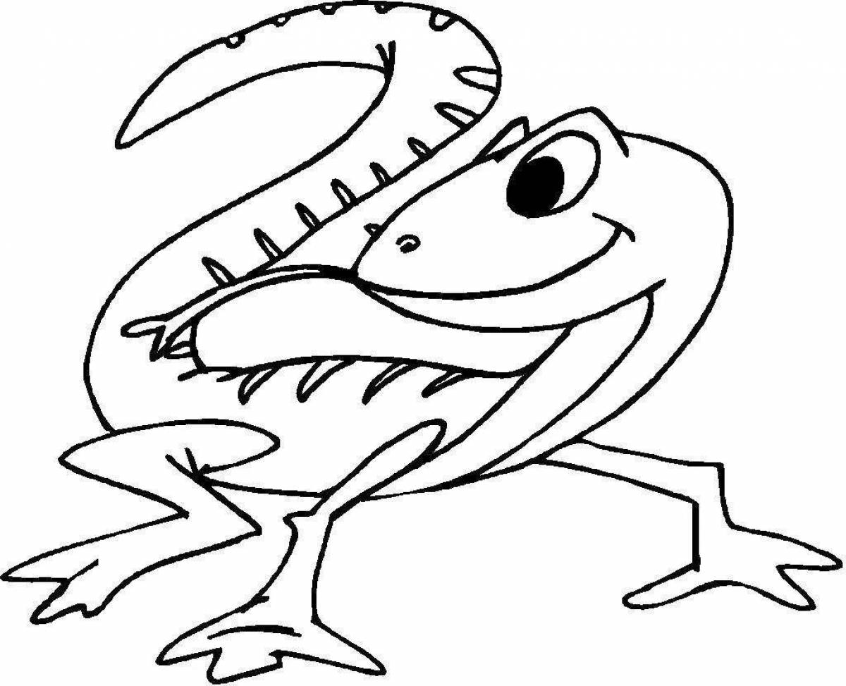 Funny lizard coloring book for kids