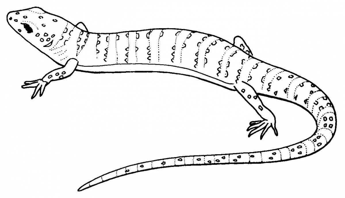 Joyful lizard coloring book for kids