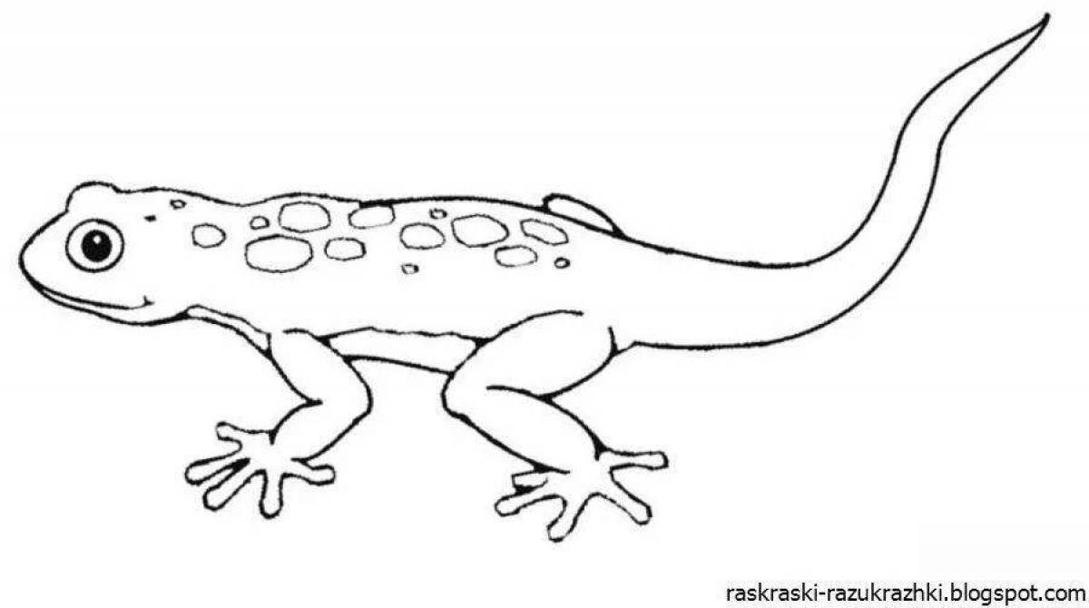 Adorable lizard coloring book for kids
