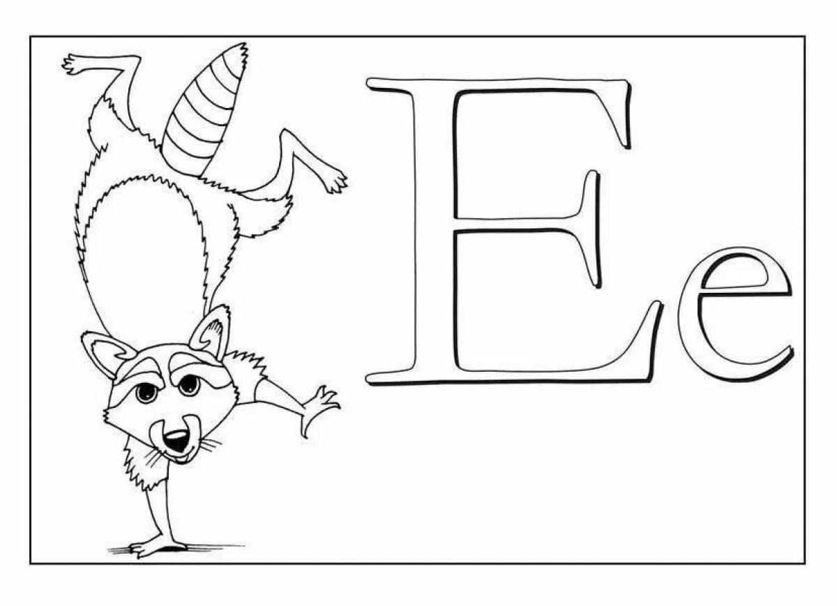 Colourful coloring with the letter e for little scientists