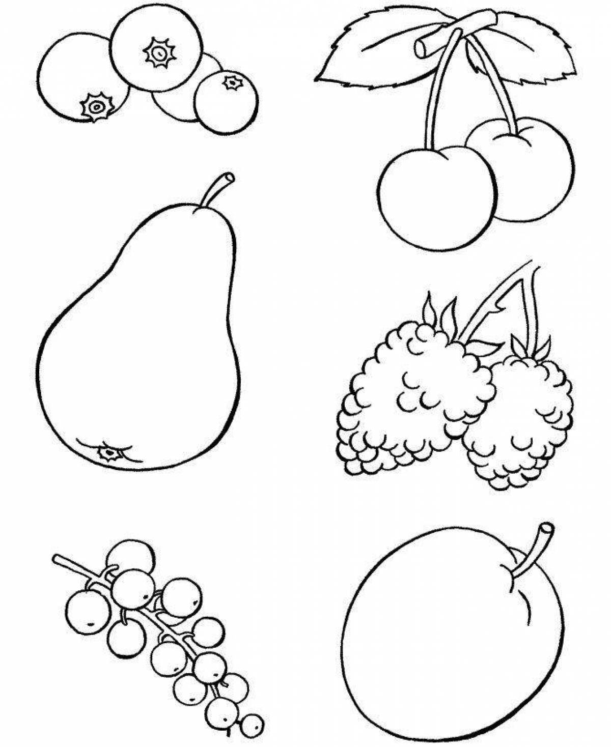 Раскраска «радостные фрукты» для детей 6-7 лет