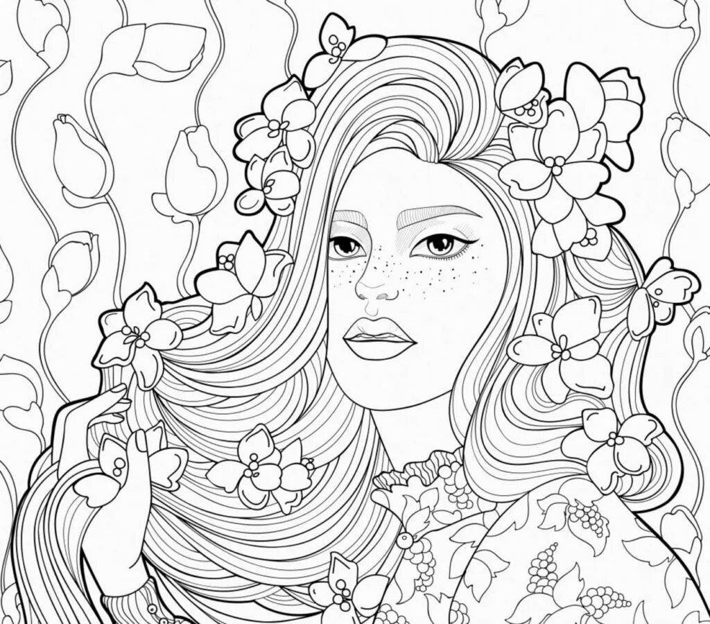 A wonderful coloring book for girls aged 14