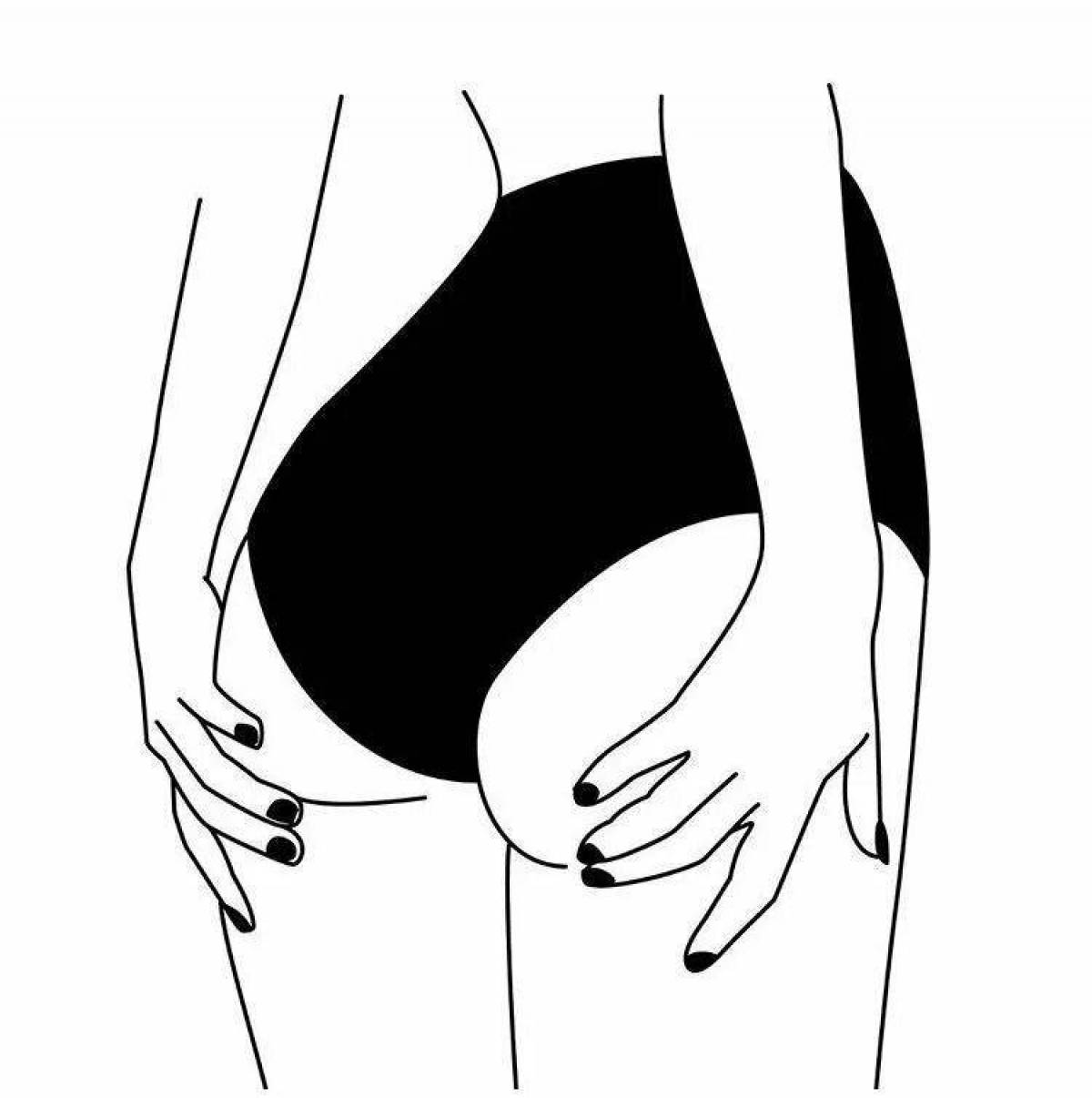 Exciting ass coloring page