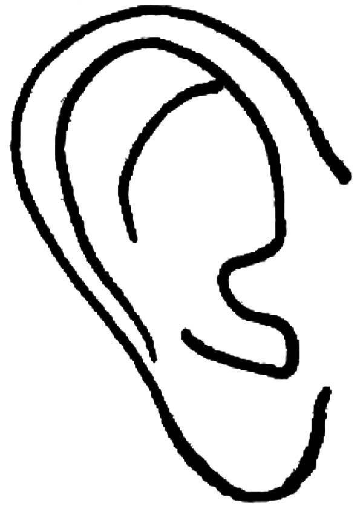 Сверкающая раскраска ухо