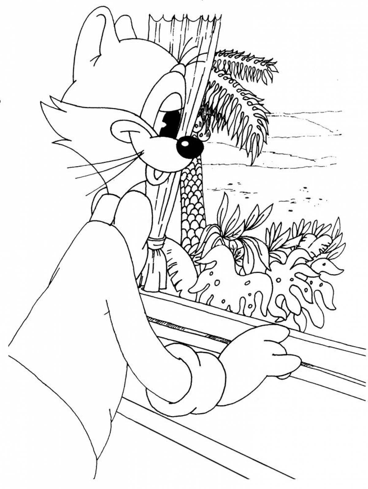 Раскраска из мультфильма кот Леопольд