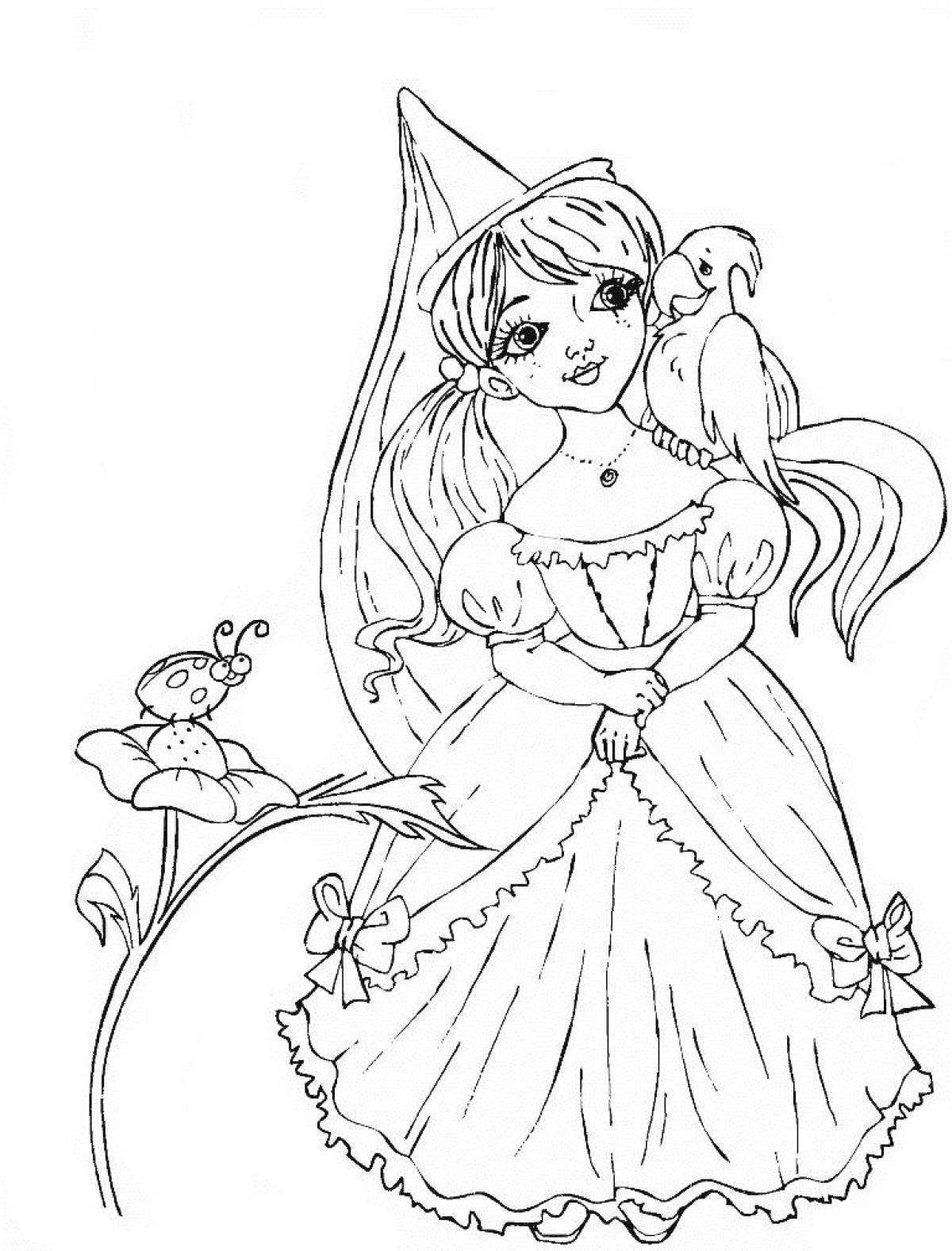 Раскраска принцессы феи. Раскраски для девочек принцессы и феи. Раскраска "принцесса и Фея". Раскраска волшебница. Раскраска принцесса волшебница.