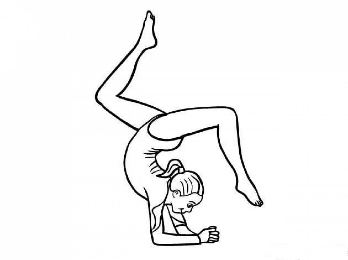Раскраска для девочек Барби гимнастка