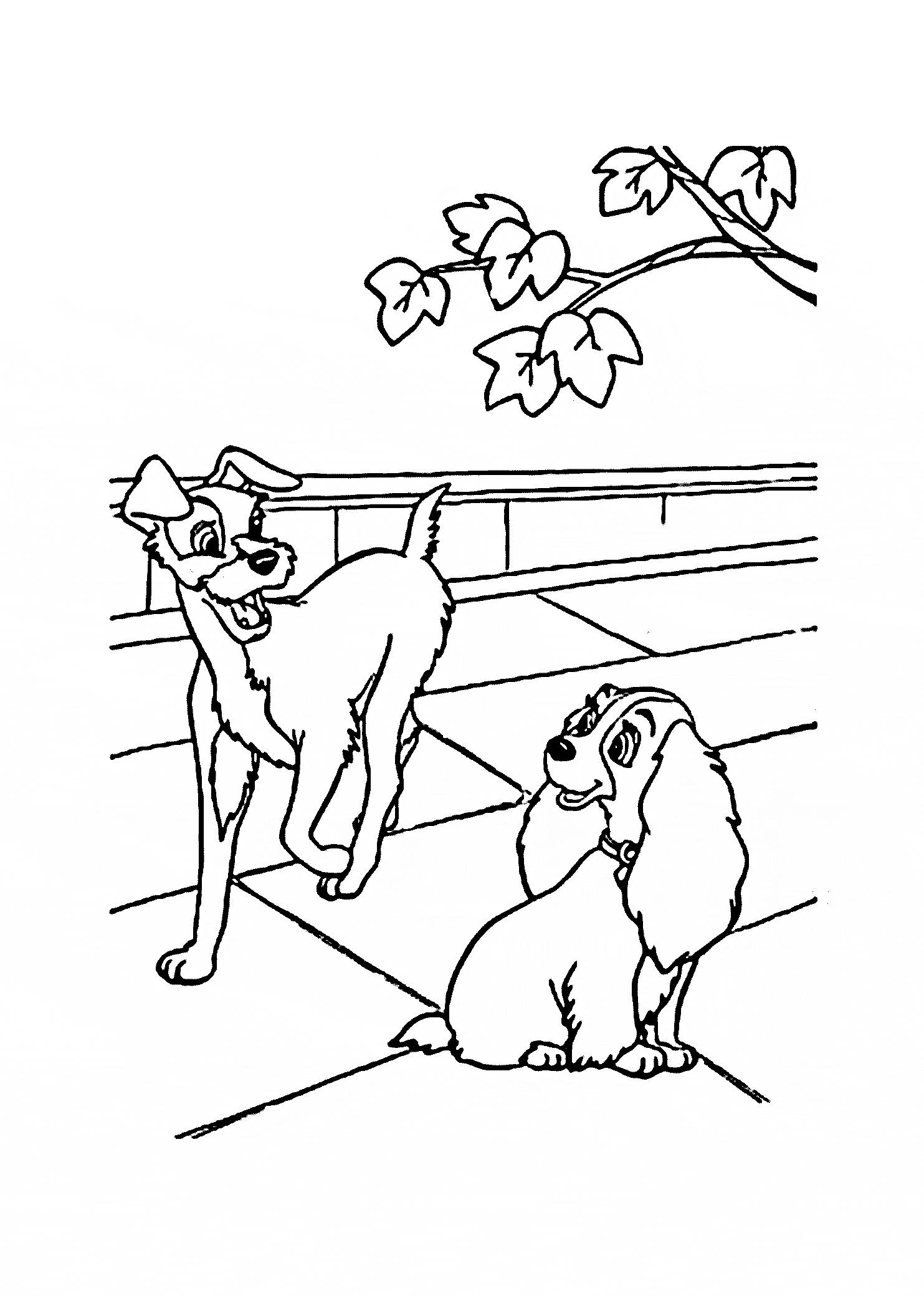 Lady and the Tramp coloring page