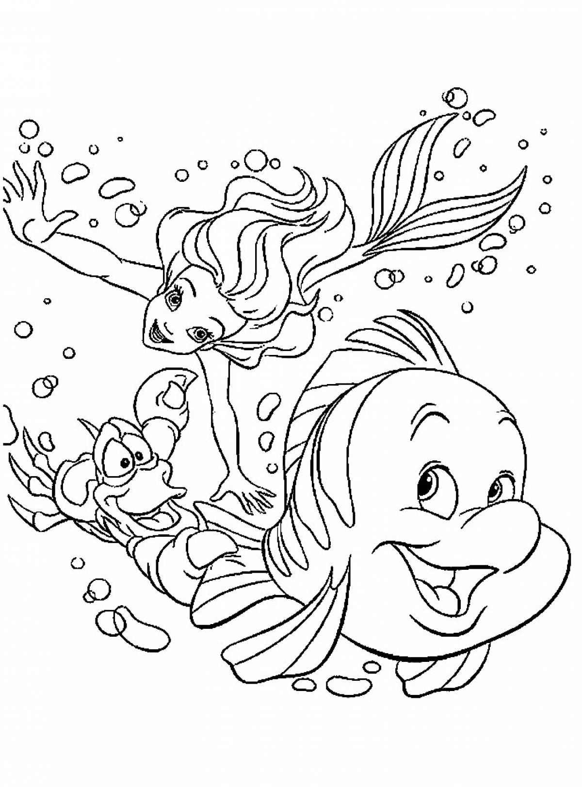 Ariel and friends coloring