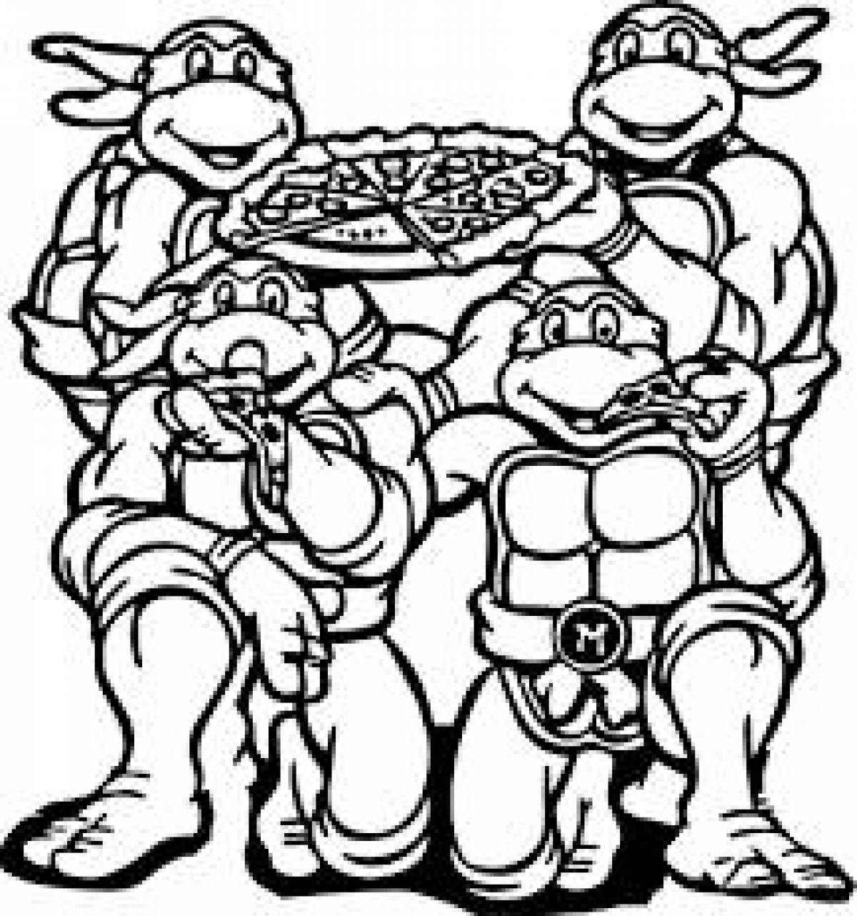 Teenage Mutant Ninja Turtles and pizza