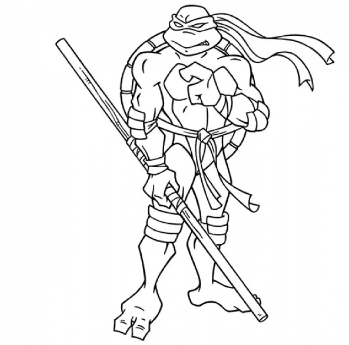 Donatelo Teenage Mutant Ninja Turtle Coloring Page