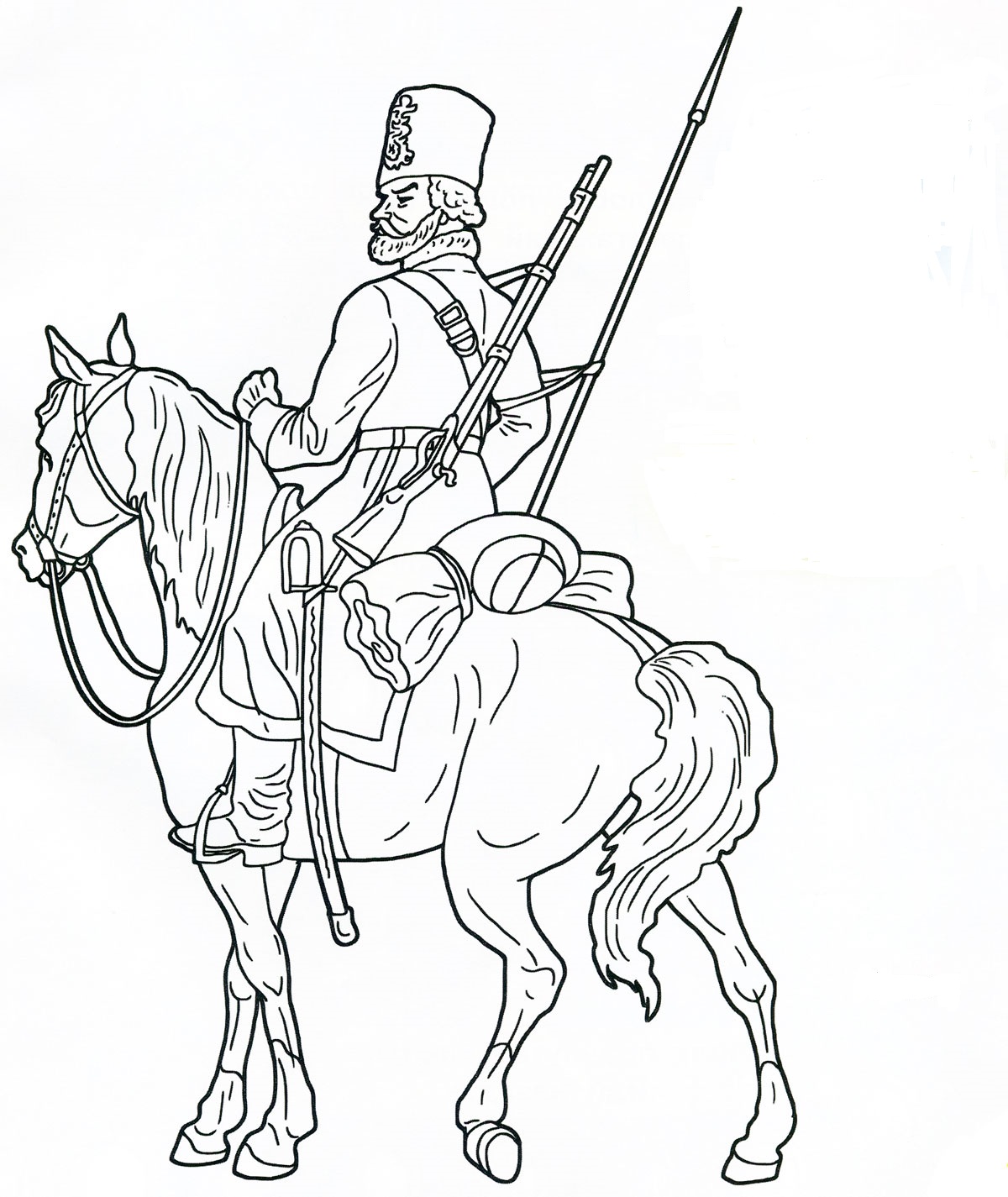 Cossack riding a horse