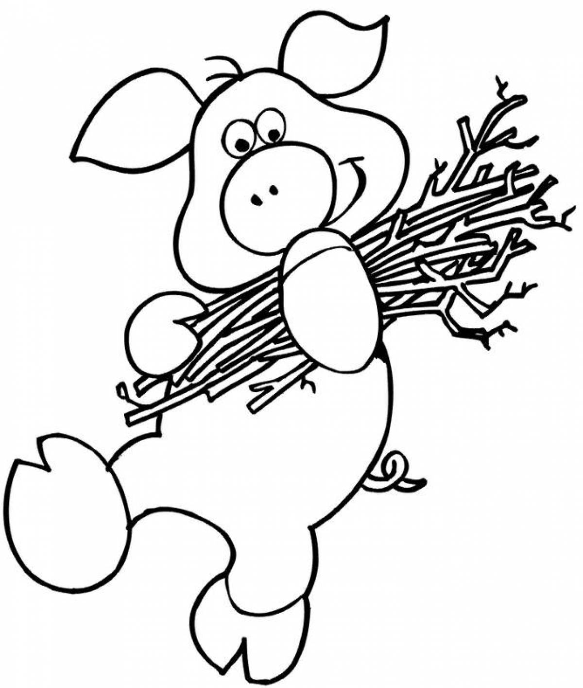 Photo Piglet Coloring Page
