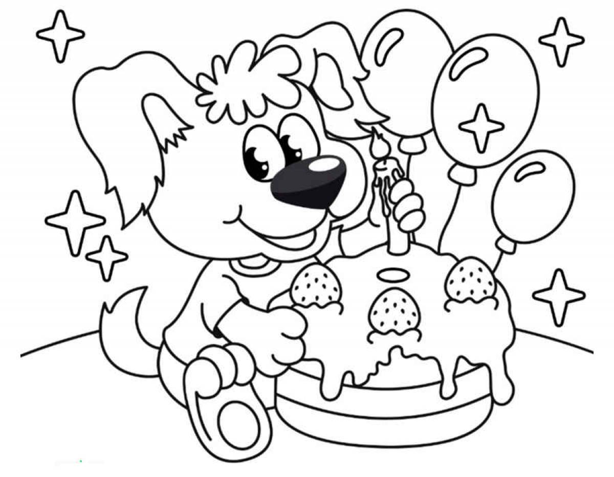 Photo Birthday coloring page