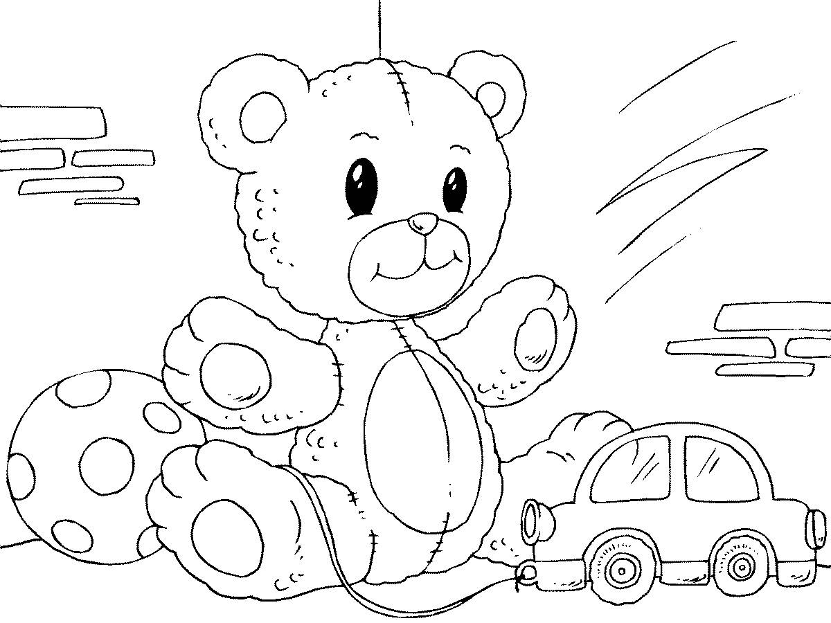 Photo Teddy bear and car