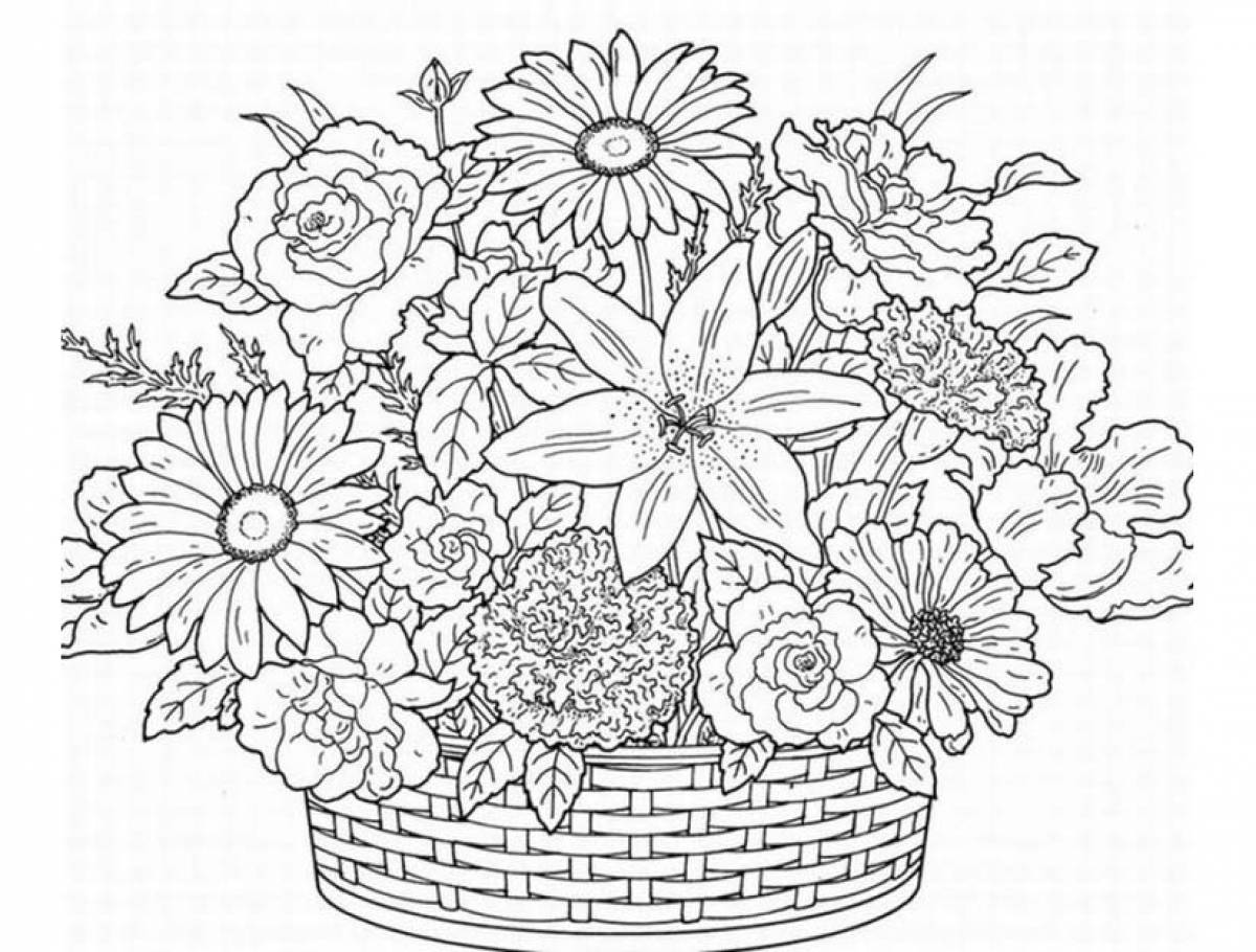 Photo Basket of flowers