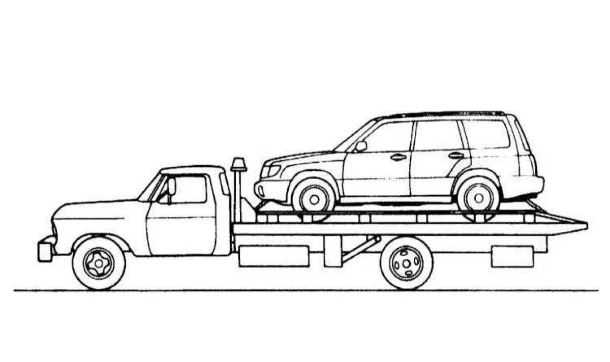 Как нарисовать эвакуатор машину