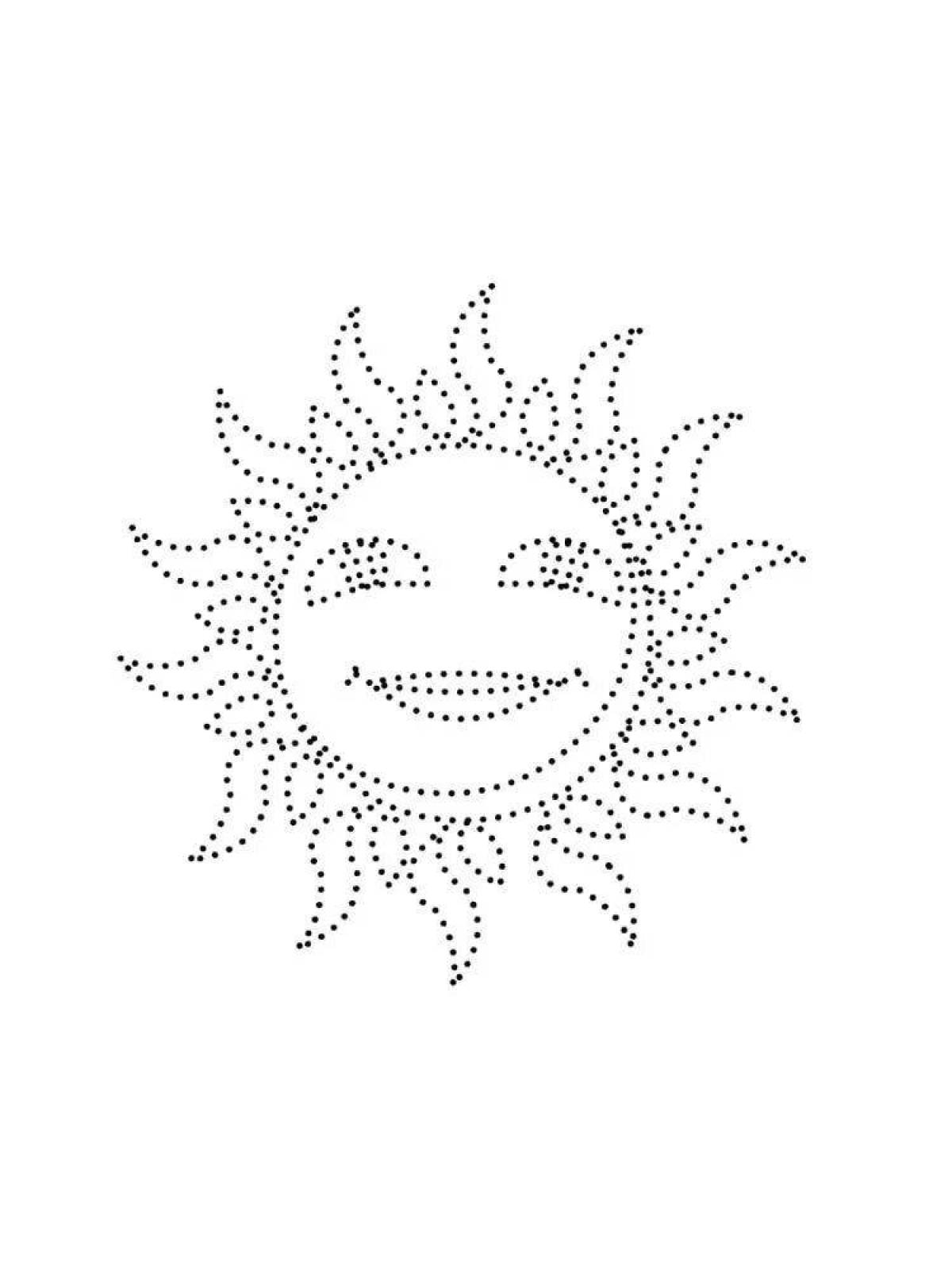 Точки распечатки. Раскраска. Солнышко. Рисование по точкам. Точечная раскраска для детей. Солнце рисунок раскраска.