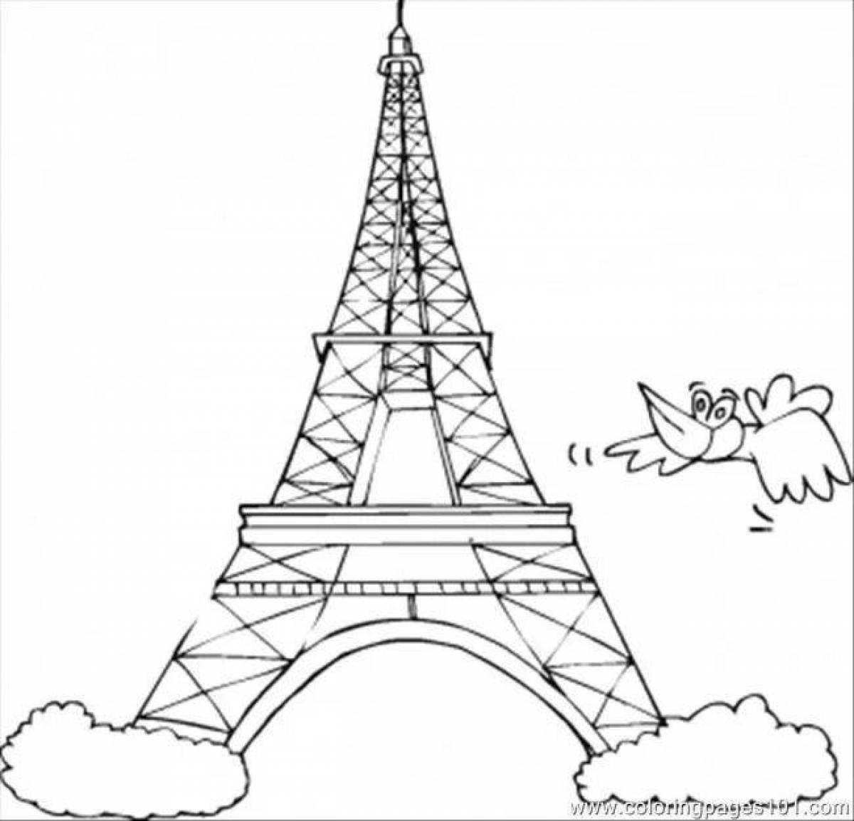 Франция Эйфелева башня раскраска
