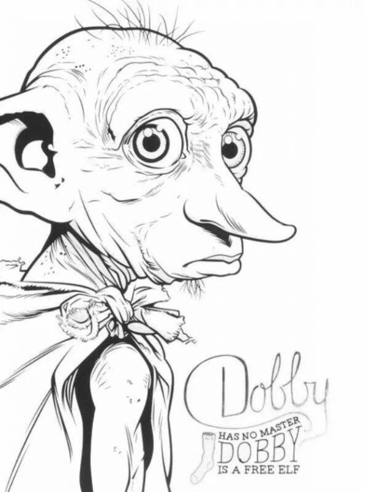 Раскраска Добби из Гарри Поттера
