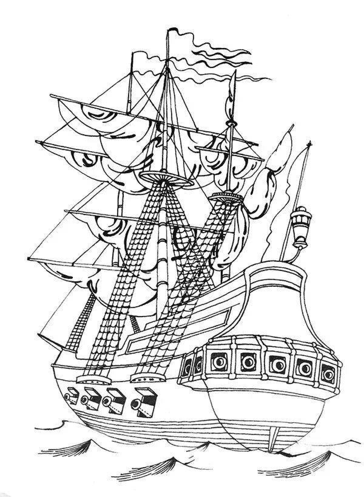 Пираты Карибского моря корабли черная Жемчужина раскраска