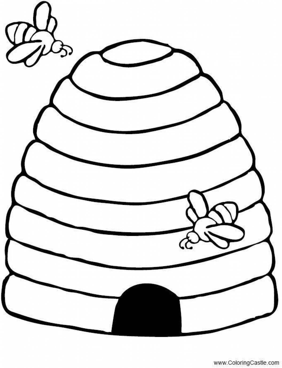 Charming beehive coloring book