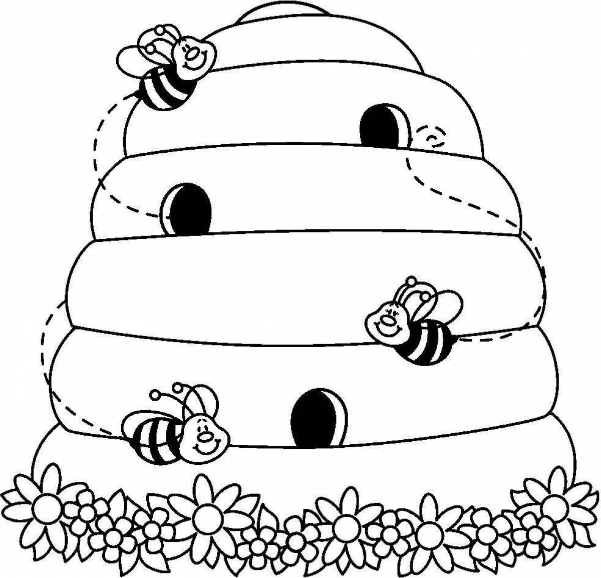 Serene beehive coloring