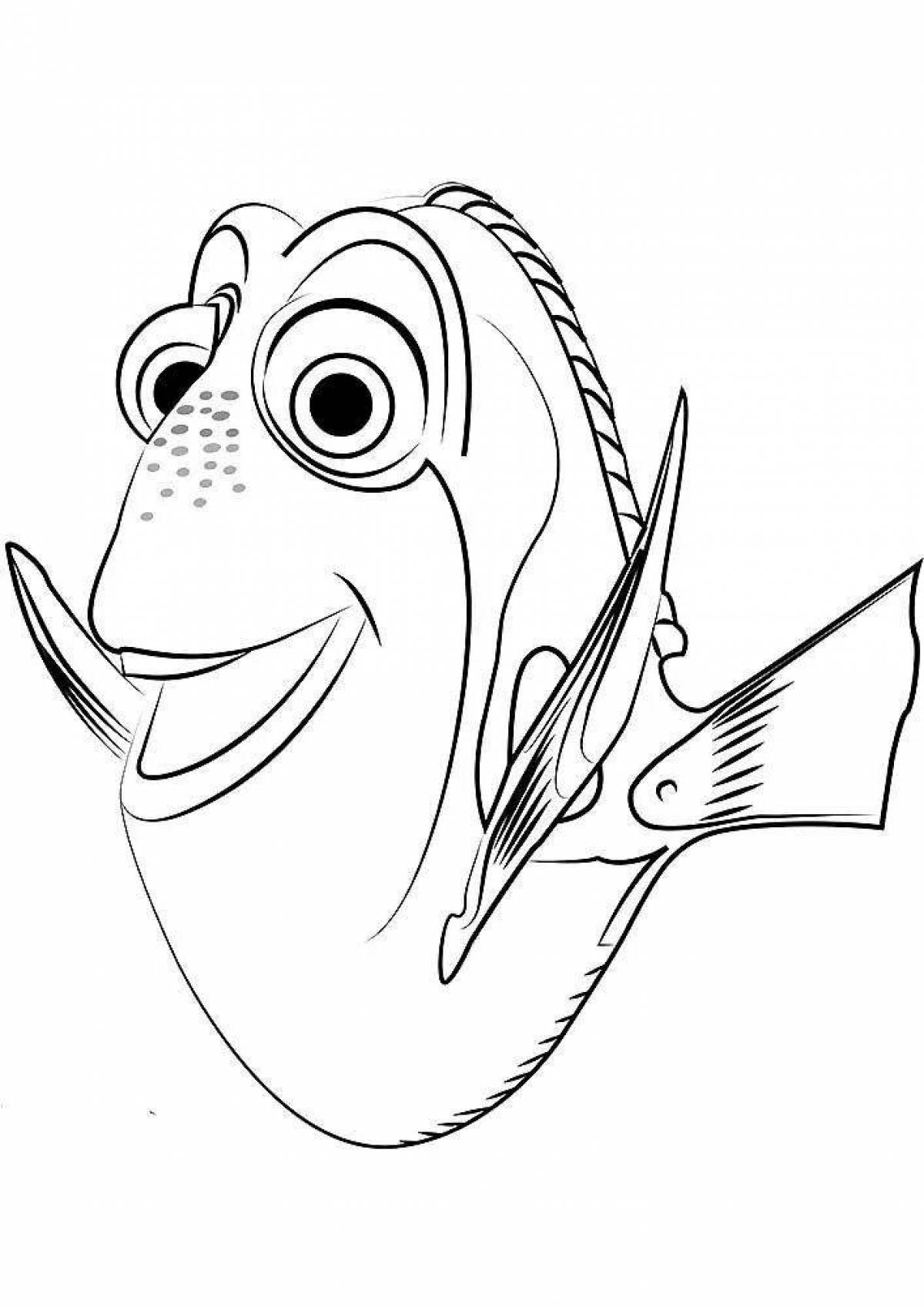 Charming dory coloring page
