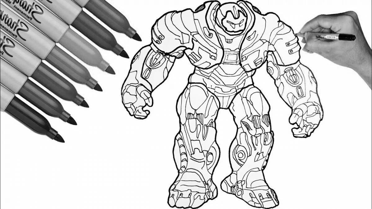 Radiant hulkbuster coloring page