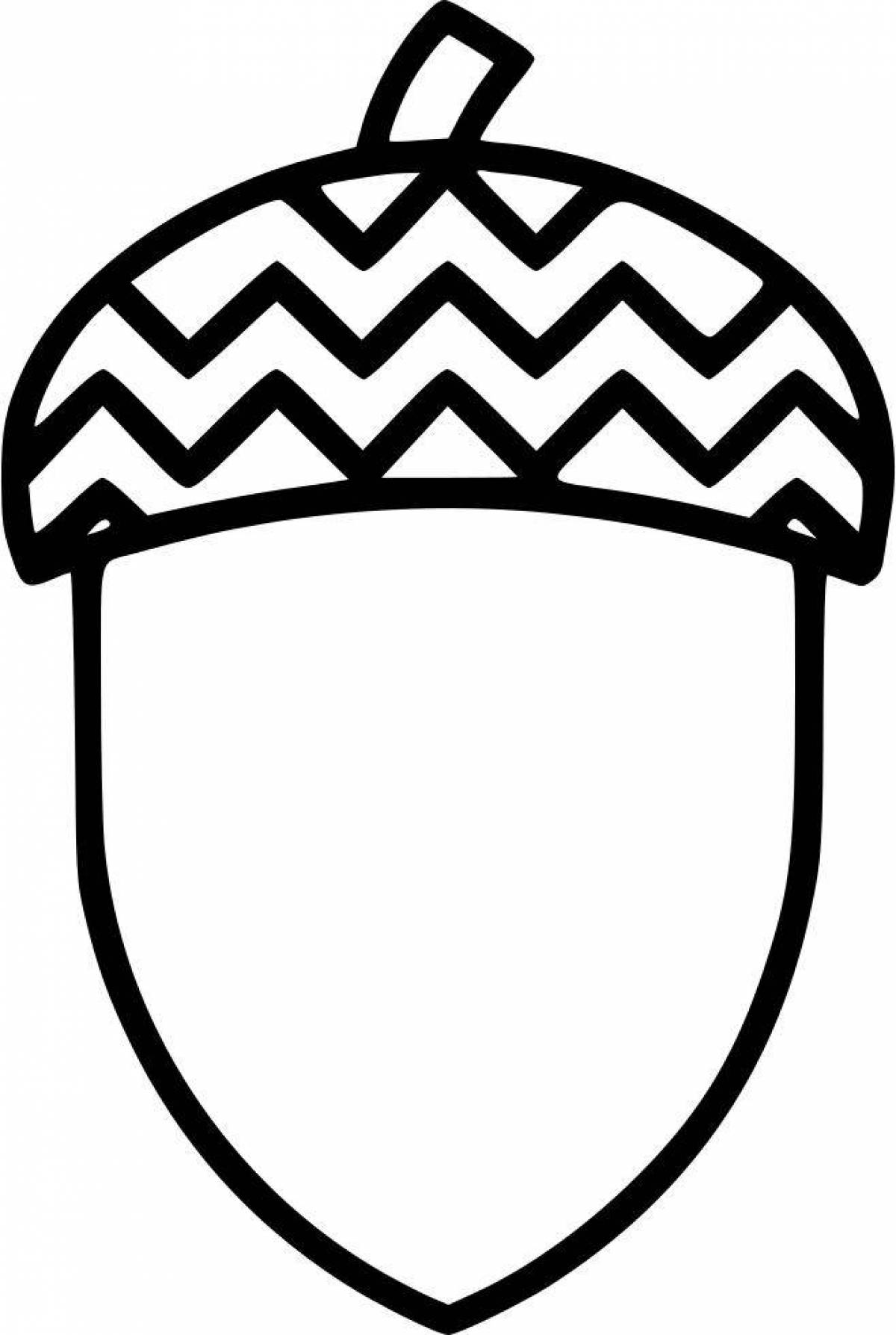 Colorful acorn coloring page
