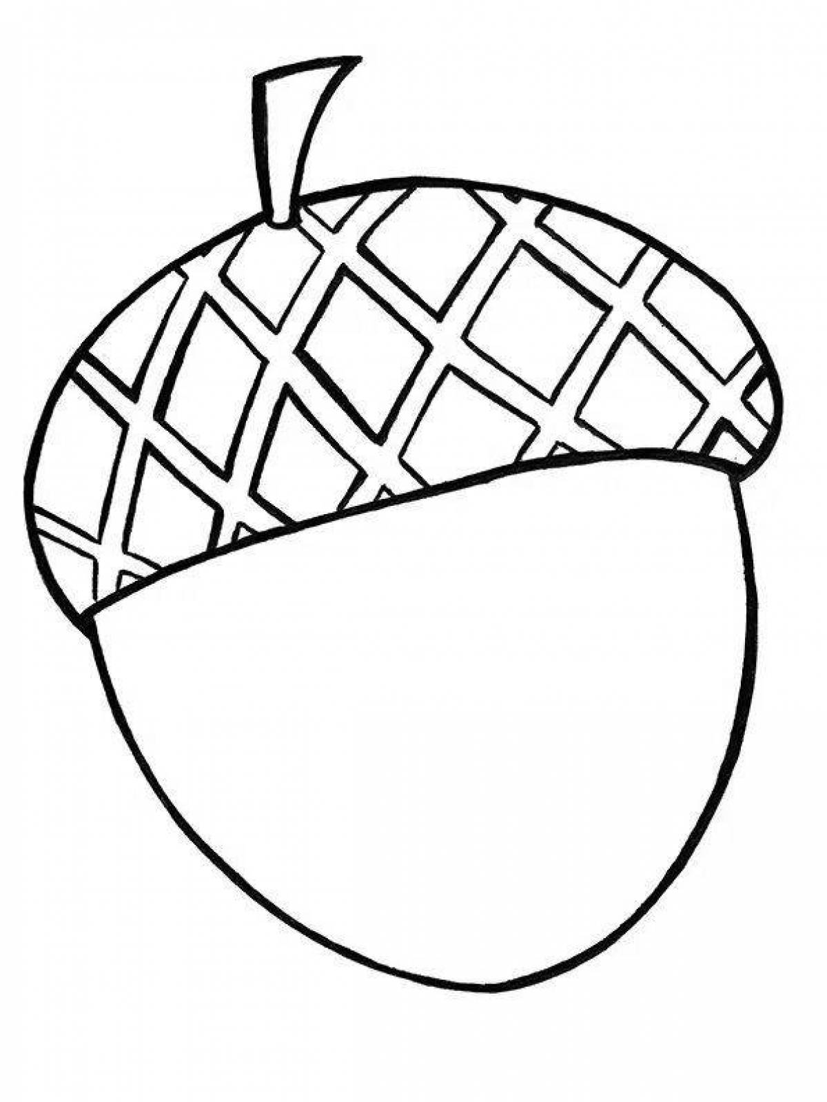 Glowing acorn coloring page