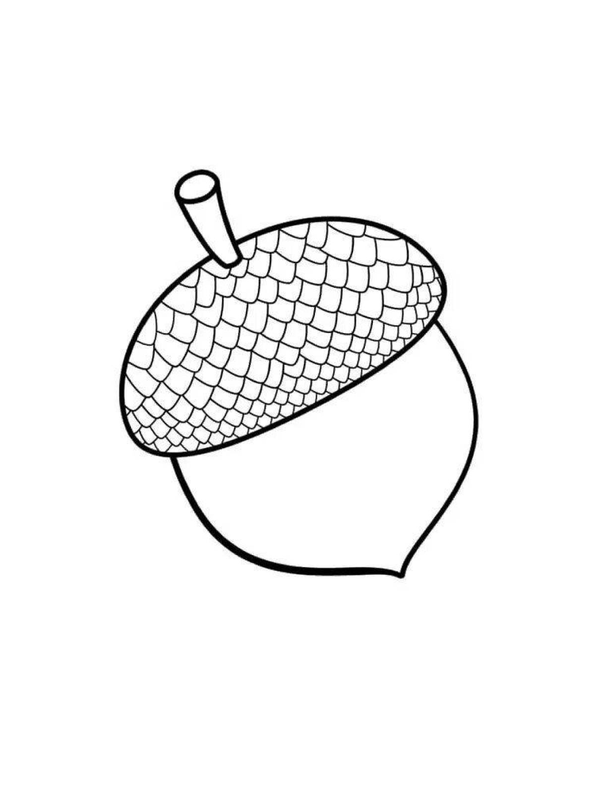 Glittering acorn coloring page