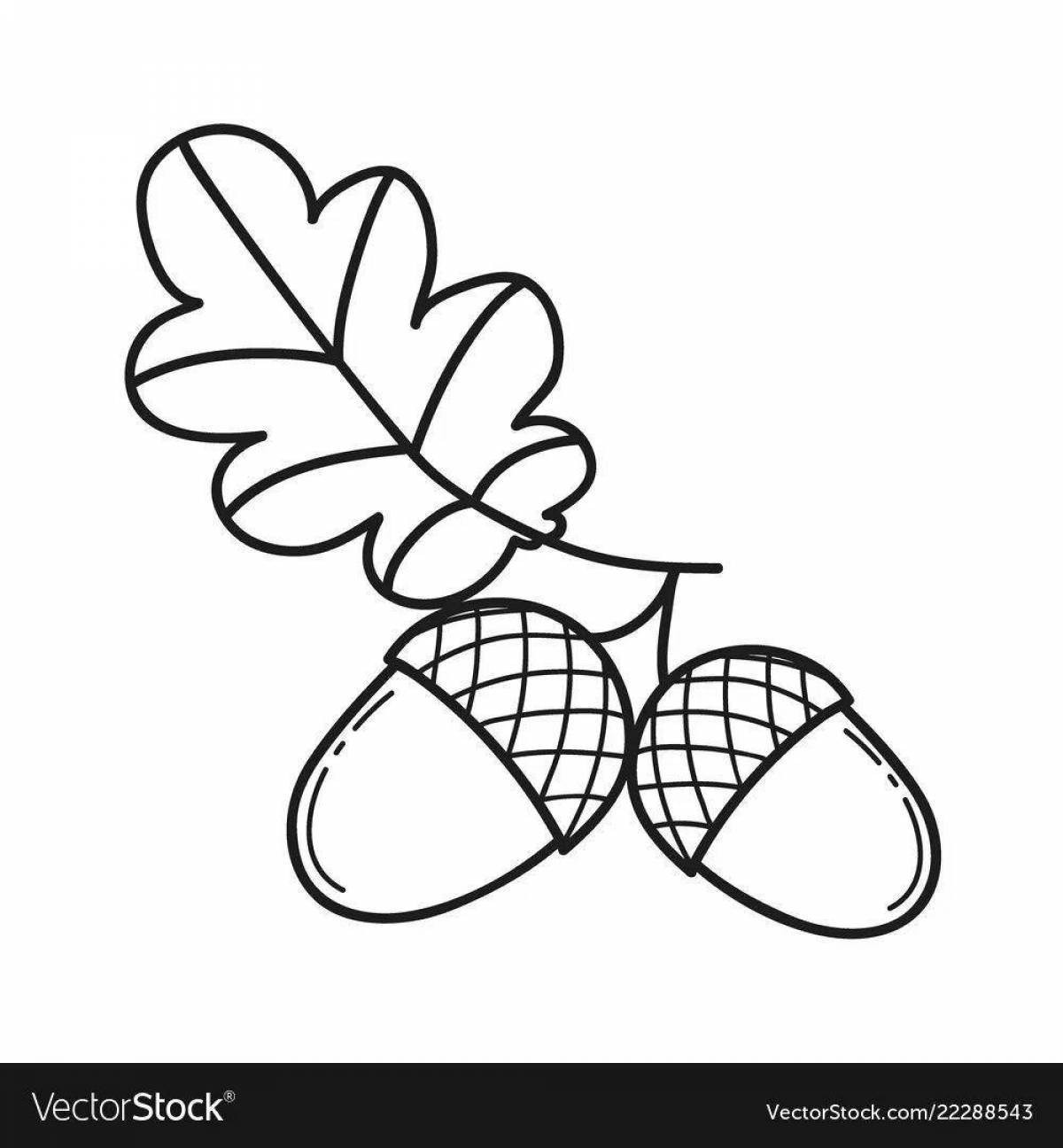 Awesome acorn coloring page