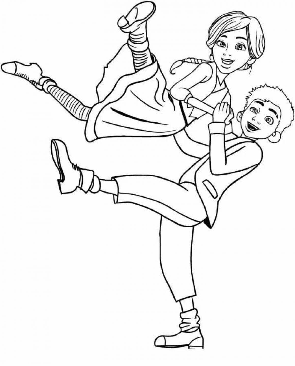 Animated dance coloring book