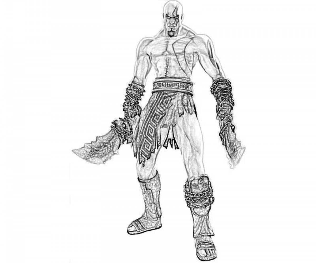 Kratos bold coloring page