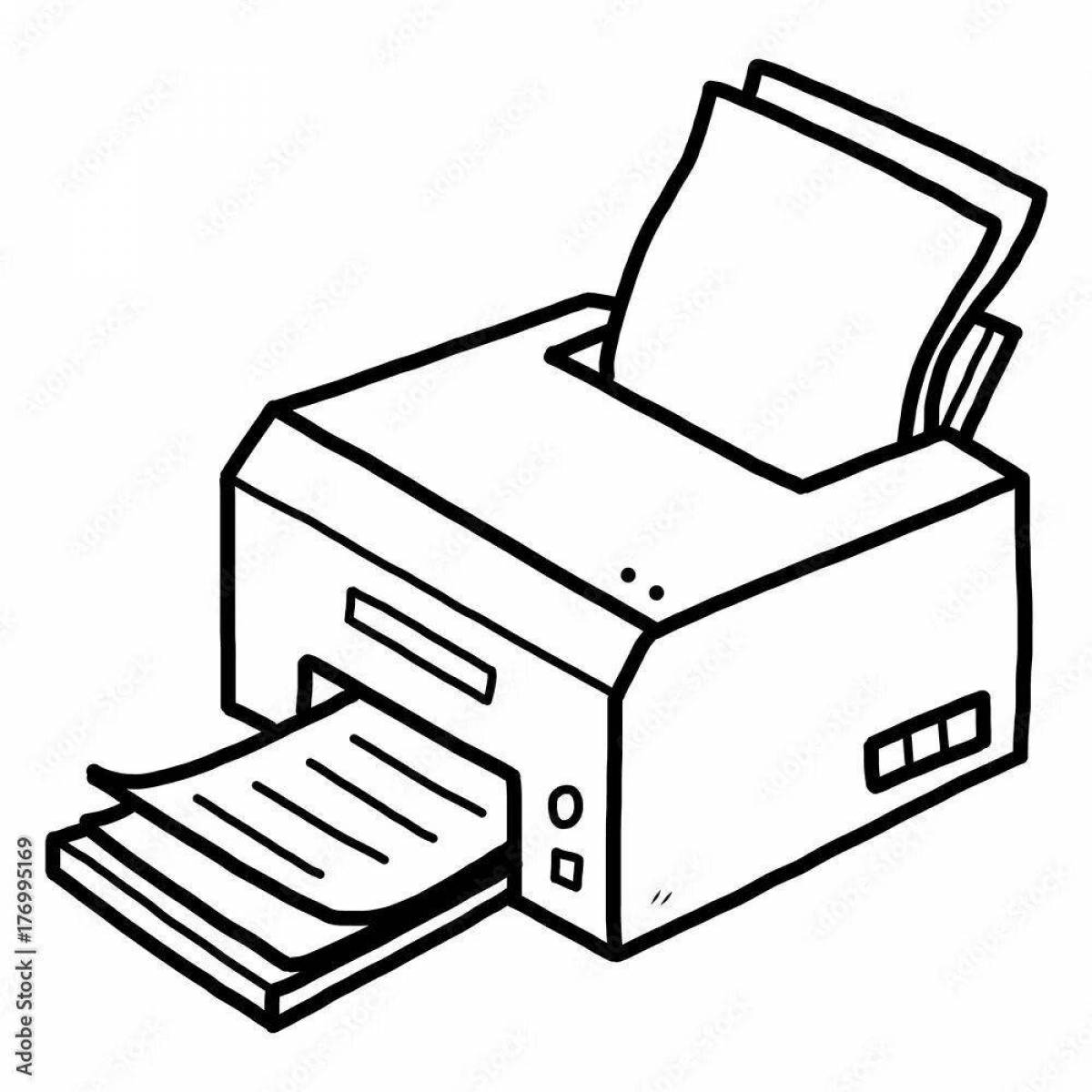 Colorful Printer Coloring Page