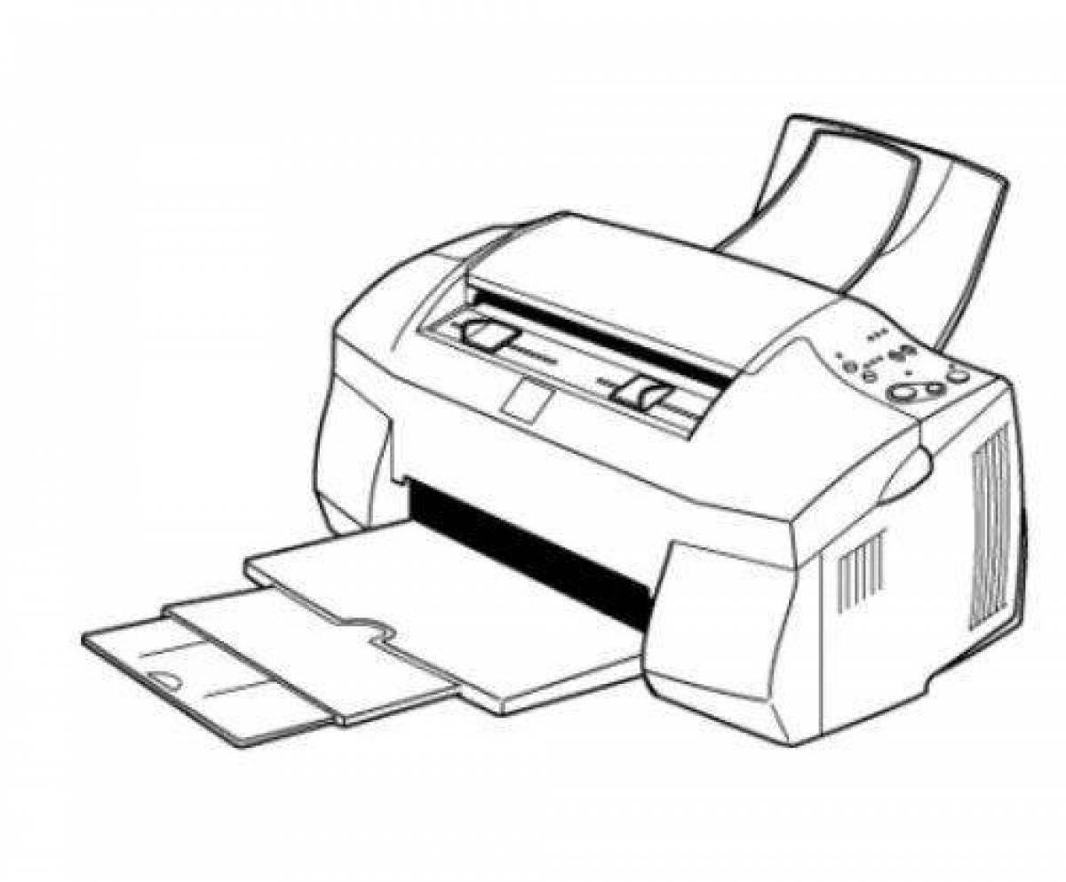 Playful printer coloring page