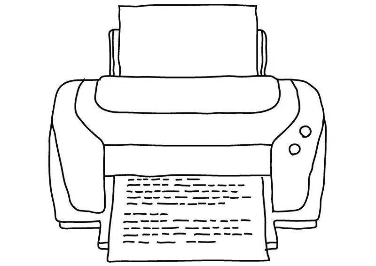 Комическая страница раскраски принтера
