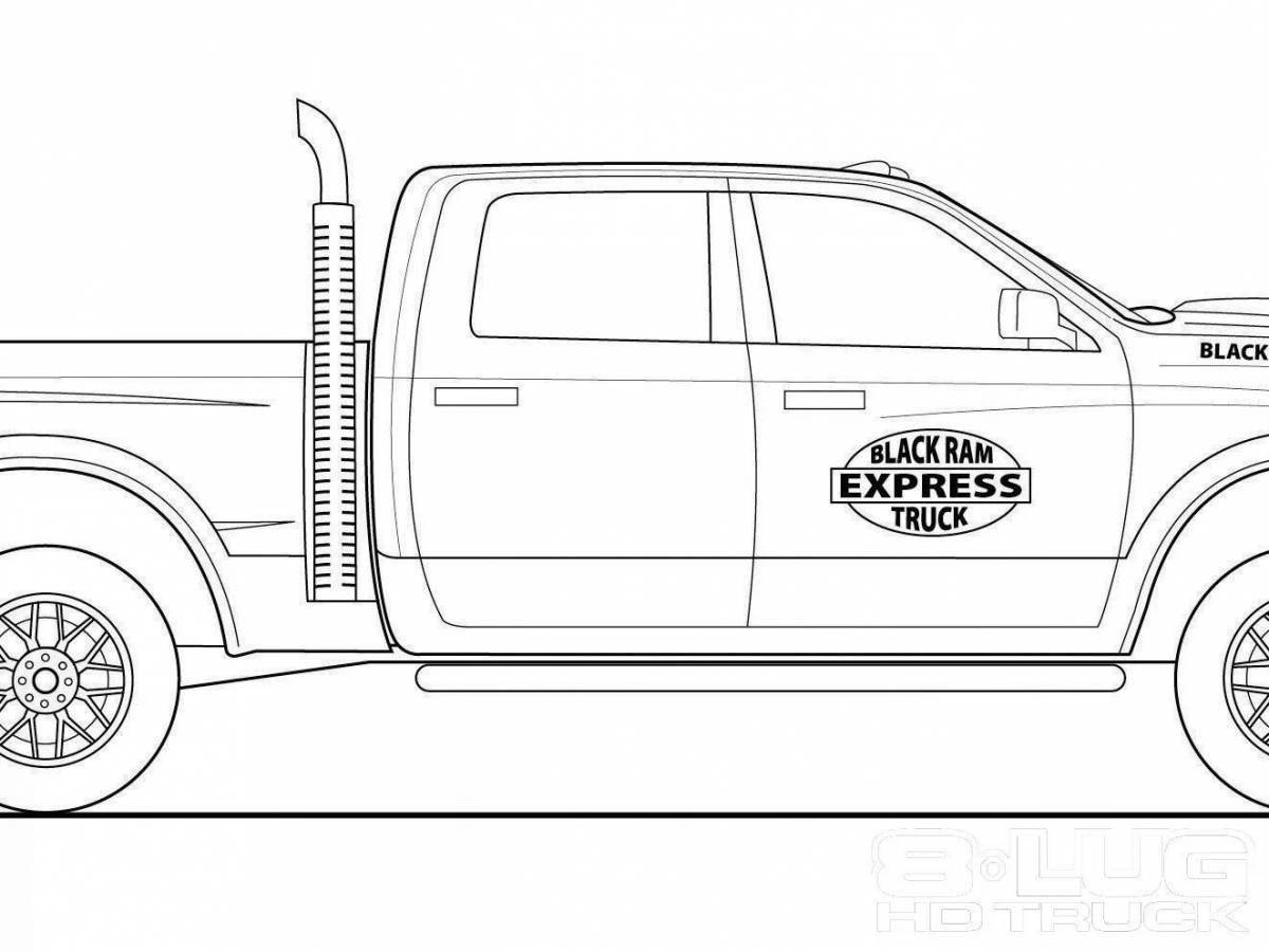 Fat pickup tow truck coloring page